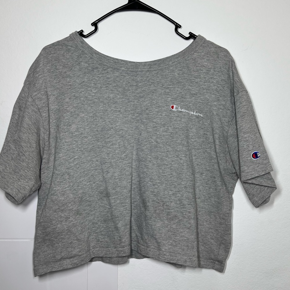 Gray Champion crop top t shirt